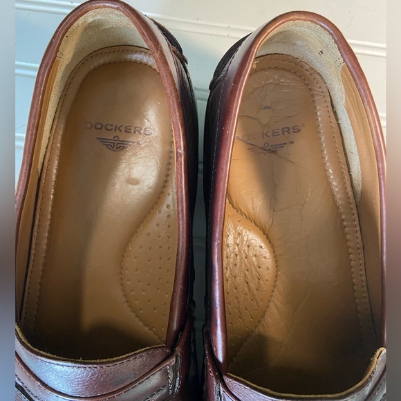 Dockers Men's Size 11 1/2 Wide Brown Leather Tassel Loafers Very Good Condition - Picture 5 of 7